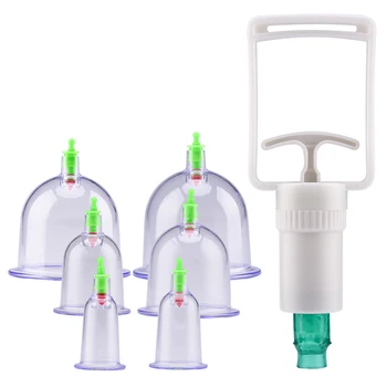 

6Pcs/Bag Portable Magnetic Therapy Vacuum Cupping Set Relaxation Acupuncture Suction Cans Gas Cylinders Monitors Opener Pull