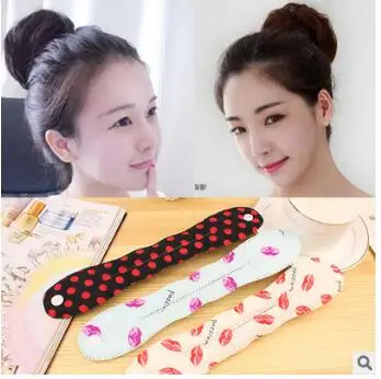 US $148.00 Creative Fabrics Button Dots Hair Bun Maker Multi Floral Pattern Red Lips Donut Hair Care amp Styling Tools Hair Accessories HA009