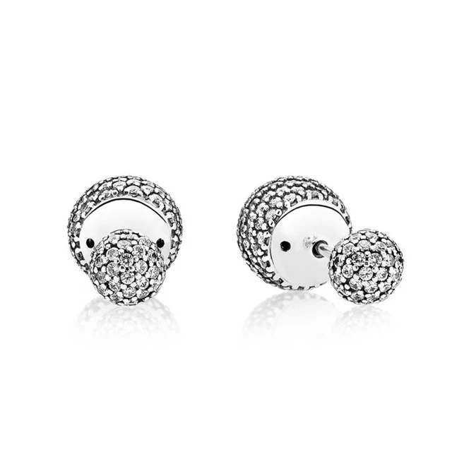 

Kaliyah 100% Sterling Silver 1:1 Glamour 290737cz Pave Brinco Studs Original Women's Wedding Jewels Of