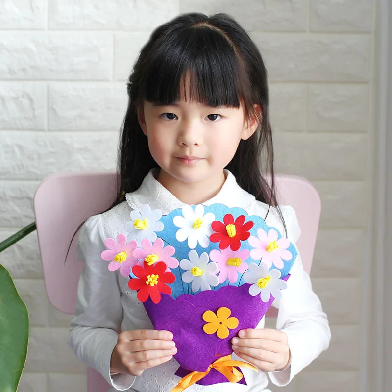 Игрушка для детей ремесло игрушка DIY цветок пучок нетканый ручной Букет детский сад обучающая развивающая игрушка цветочный горшок горшечный реквизит