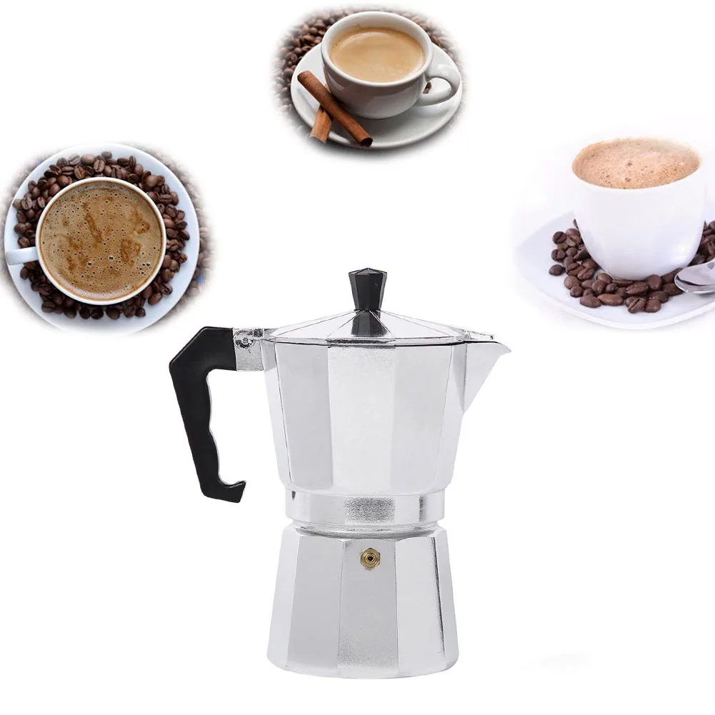 Moka Coffee Pot Espresso Maker Aluminum Stovetop Durable For Home