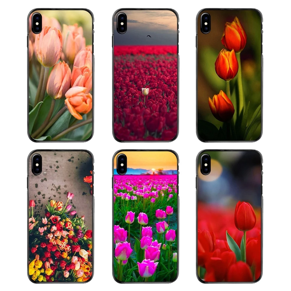 For Huawei P7 P8 P9 P10 Lite Plus 2017 2016 Honor 5C 6 4X 5X Mate 8 7 9 Covers Red Blue Spring Colorful Tulips flower field Art |