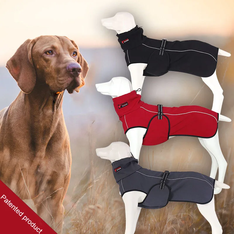 Online Ropa para mascotas al por mayor chaqueta para perros ropa de invierno para perros ropa roja para perros Golden Retriever impermeable chaqueta grande para perros negro