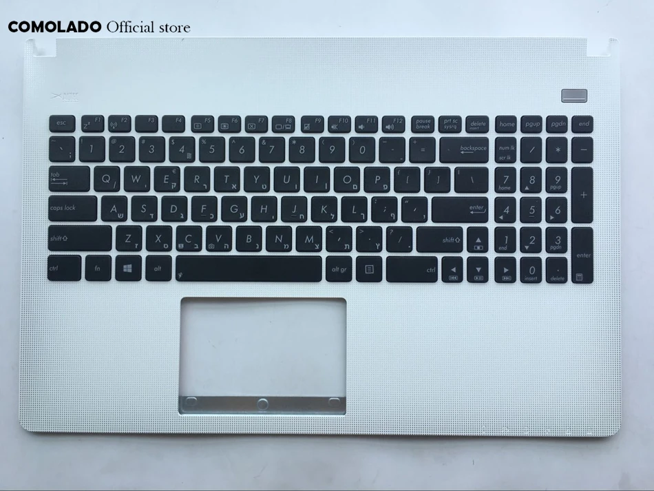 HB Иврит клавиатура для ASUS X501 X501A X501U X501EI X501X X501XE белый и черный с подставкой верхняя