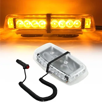 

Amber Car Roof Flashing Strobe Emergency Light DC 12V 24 LED Warning lights Engineering vehicle flash lights