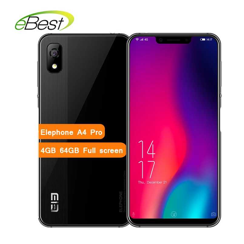 Elephone A4 Pro смартфон 4 GB 64 GB MT6763 Восьмиядерный отпечатков пальцев ID телефона 5,85 Full Экран 3000 mAh мобильный телефон