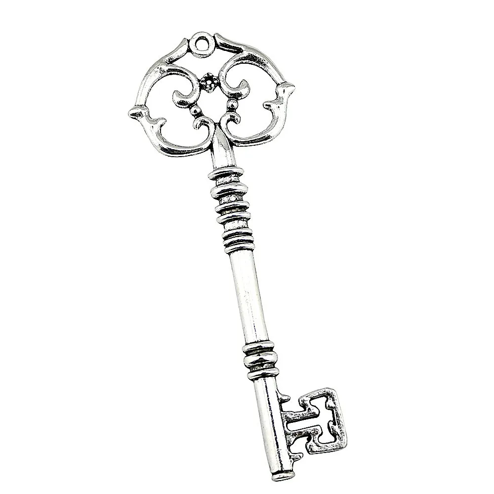 

1pcs Big Key Charms Decorative Key Charm Big Key Pendant For Jewelry Making 2 Colors Plated Vintage Jewelry Accessories 31x82mm