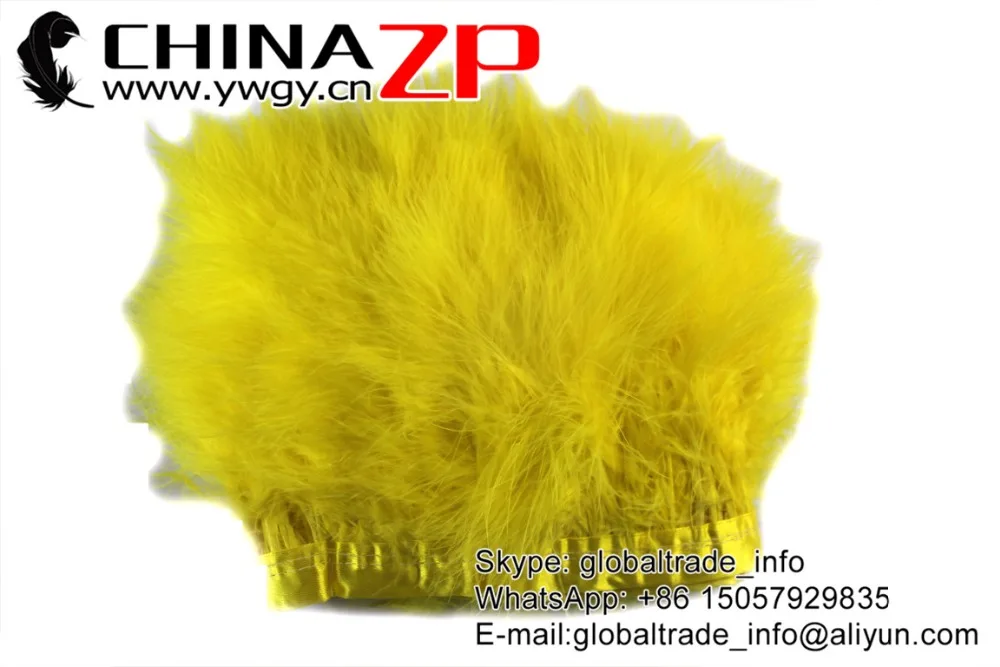 18 Yellow Marabou Feather trim Fringe (2)