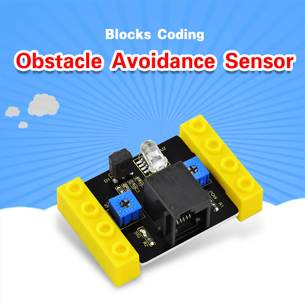 

kidsbits Blocks Coding Obstacle Avoidance Sensor Module for Arduino STEAM EDU (Black and Eco-friendly)
