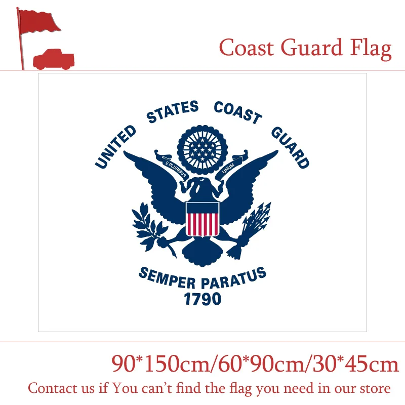 3x5ft Polyester Banner The Coast Guard Auxiliary Commandant Flag 90*150cm 60*90cm 30*45cm Car Flag America 90 150cm 60 90cm polyester yes cymru flag 3x5ft 90x150cm for home office party bar banner