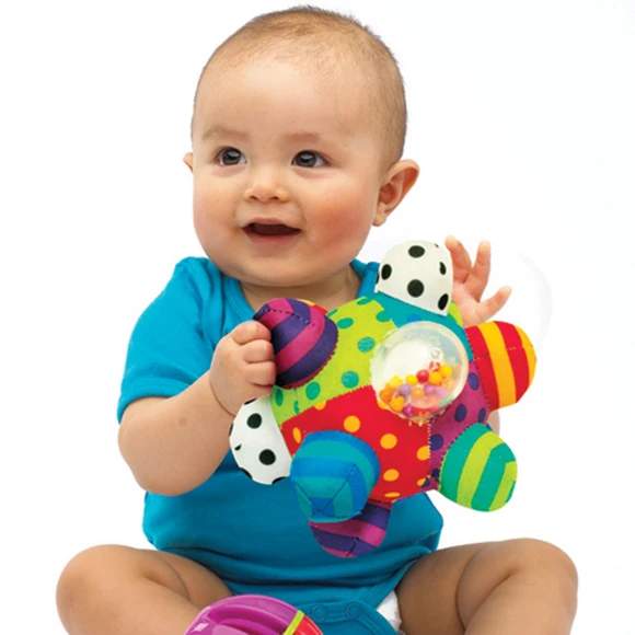 Mutifunctional ребенка тактильные сенсорными кольцо мяч 0-12 месяцев детские мягкие ткани рука погремушки колокол может поезд схватив способность игрушка