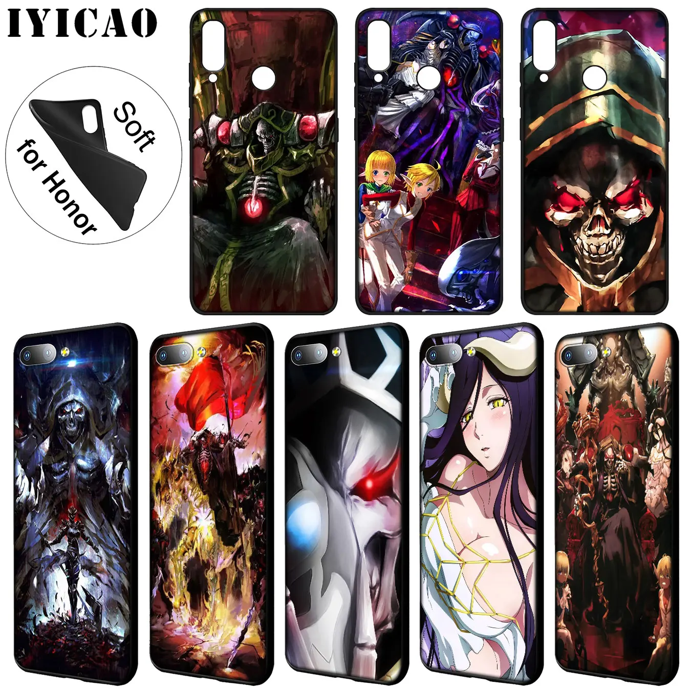 IYICAO Overlord Мягкий силиконовый чехол для телефона Huawei Y9 Y7 Y6 Prime 2019 Honor 20 8C 8X 8 9 9X 10 Lite 7C 7X