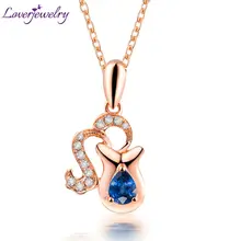 Новое поступление! подвеска Aquarius Bule Sapphire розовое золото 18 К, настоящий бриллиант Aquarius подвеска 750 розовое золото на продажу WP086J