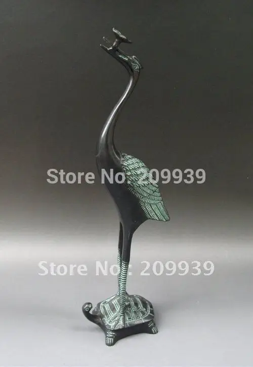 

Rare, CHINESE bronze Carved ' Red-crowned crane and Turtle statue