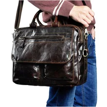 Мужской качественный кожаный большой деловой портфель сумка 15," чехол для ноутбука сумка-портфель на одно плечо сумка 2951c
