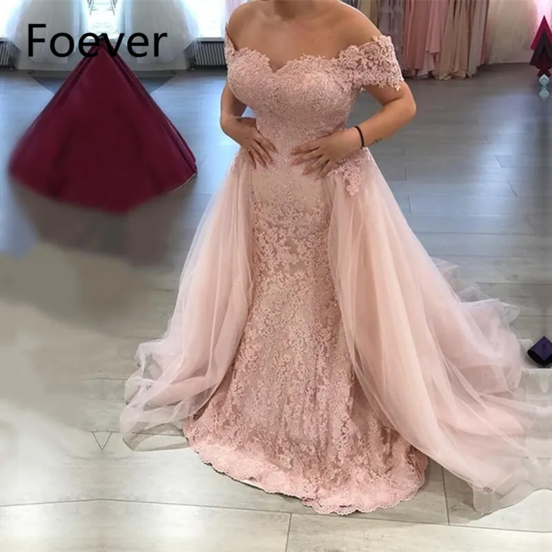 

New 2019 Off Shoulder Prom Dresses Long with Appliques Flowers V-Neck Formal Off Shoulder Blue Evening Dresses Prom Dress