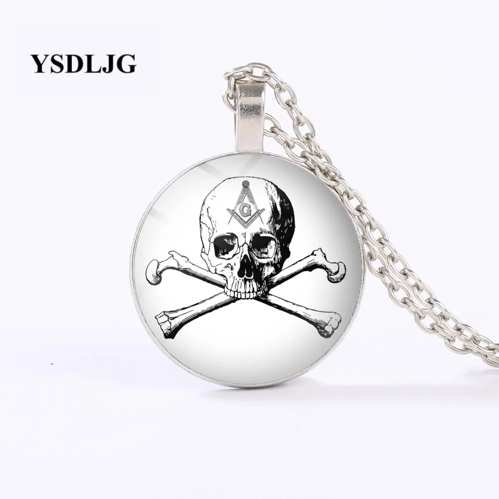 GDRGYB масонское ожерелье-Freemason череп и кости символ-Freemasonry домик подарок PHA цепи