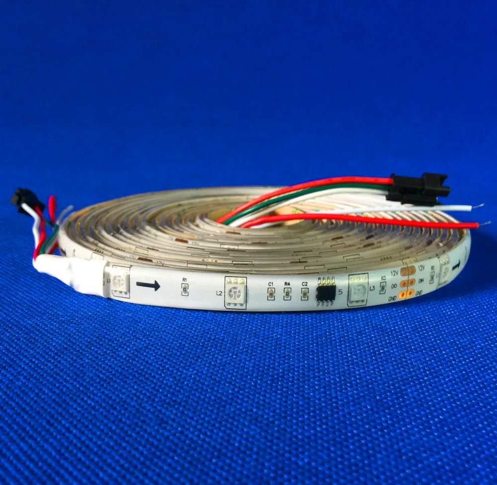 promotion!! 5m DC12V WS2811 150LEDs (10pixes/m) led digital stripwaterproof in silicon coatingIP65WHITE PCB | Освещение