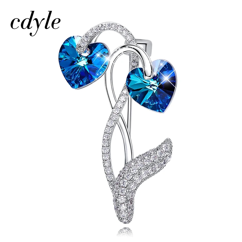 

Cdyle Embellished with crystal Brooches for Women Fashion Jewelry & Clothing Accessories Elegant Chic Blue