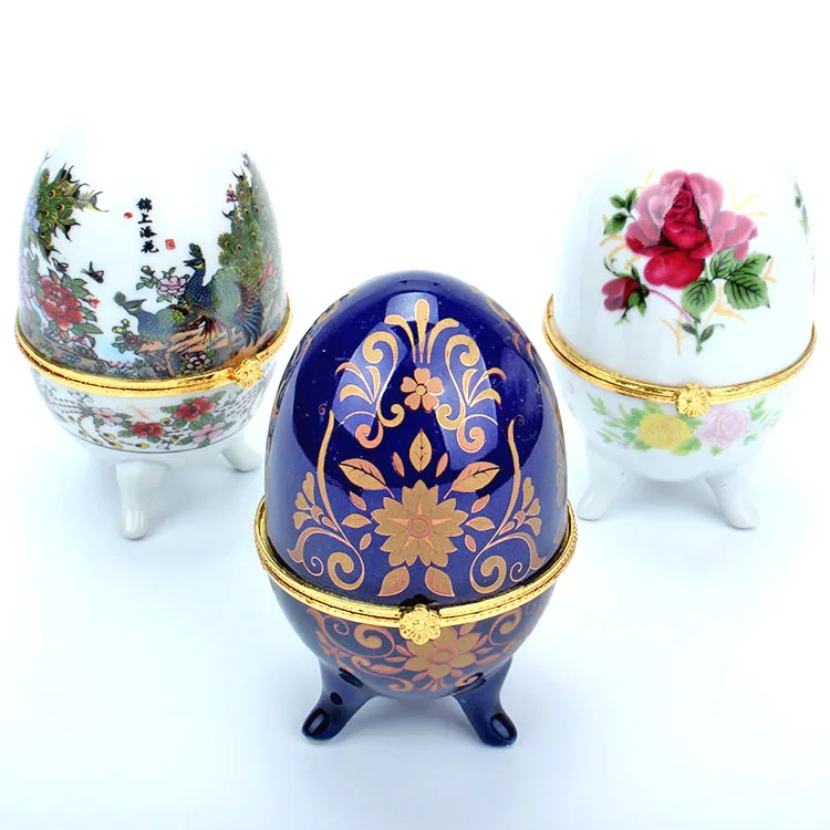 Qingmos многоцветный китайский керамический 70*100 мм яйцо многофункциональное коробка для ювелирных изделий дисплеи с подарочная шкатулка для