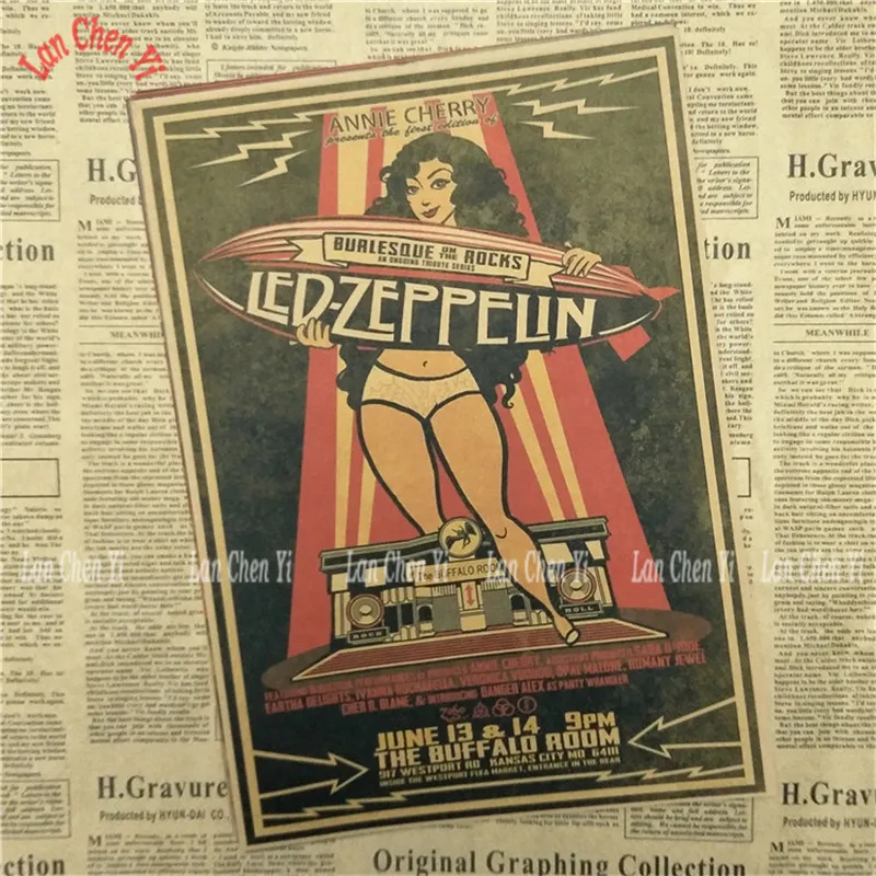 Led Zeppelin Рок-Группа Музыка крафт-бумага плакат Винтаж Высокое качество печати рисунок ядро декоративная живопись - Цвет: Лиловый