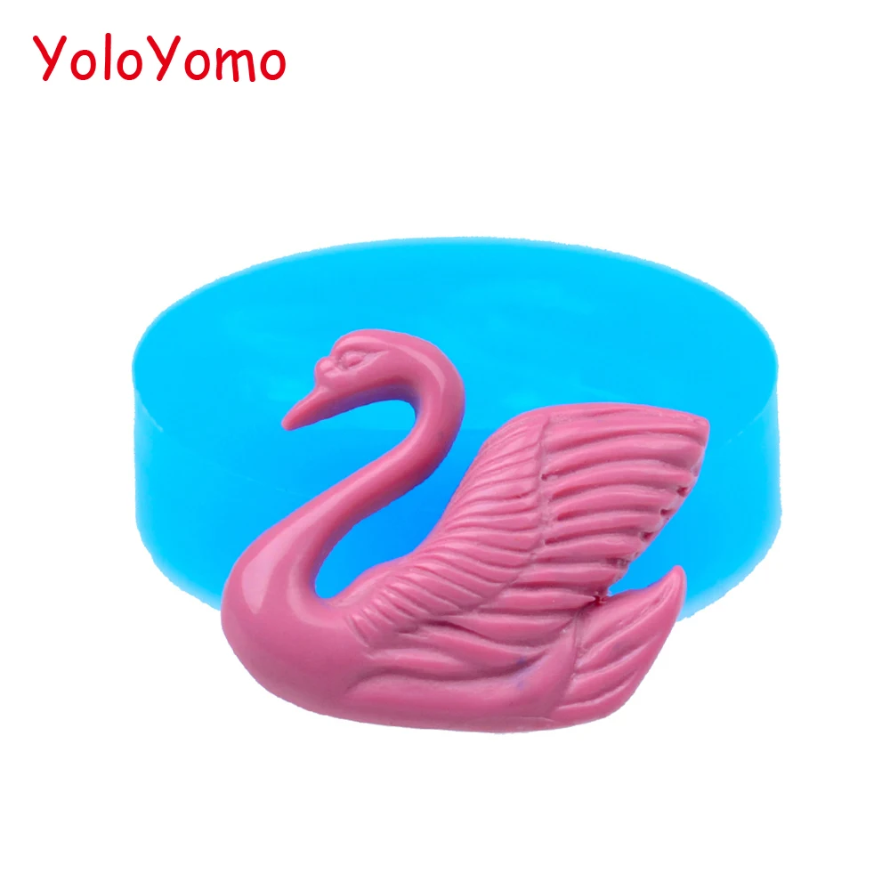 D057YL 24 7 мм Лебедь Гибкая силиконовая Push Mold-животного Форма Sugarcraft помады