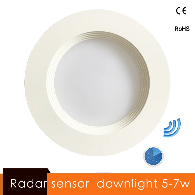 

Radar Motion Sensor Led Downlight Radar Sensor Light 5W 7W Round Recessed 110/220V Led Bulb for Indoor Aisle Corridor Verandah