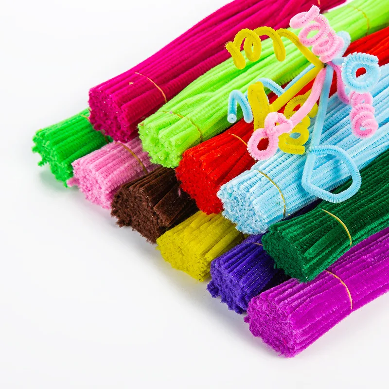 XUNZHE DIY 50 шт 6 мм* 300 мм шенилловые стебли очистители труб Детская плюшевая обучающая игрушка красочный очиститель труб игрушки ручной работы