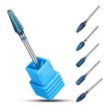 1Pcs Blue Coated Carbide Optional Ceramic Milling Manicure Machine Carbide Nail Drill Bits Ceramic Cutters For Manicure