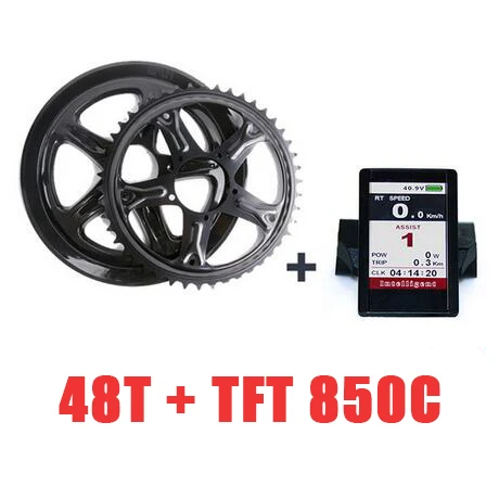 Bafang мотор BBS02B 48V500W Mid Motor Kit 8fun Bafang 500 Вт 48В 16AH велосипед Батарея, фара для электровелосипеда в комплект для переоборудования электрического велосипеда - Цвет: 48T and 850C