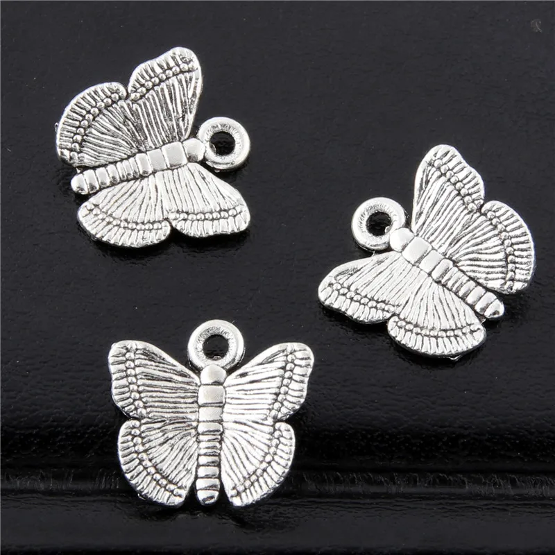 20 штук, античное серебро, Летающая бабочка, Красивая подвеска на ожерелье для браслета, ожерелья, ювелирных аксессуаров, изготовление ручной работы, сделай сам, A2683