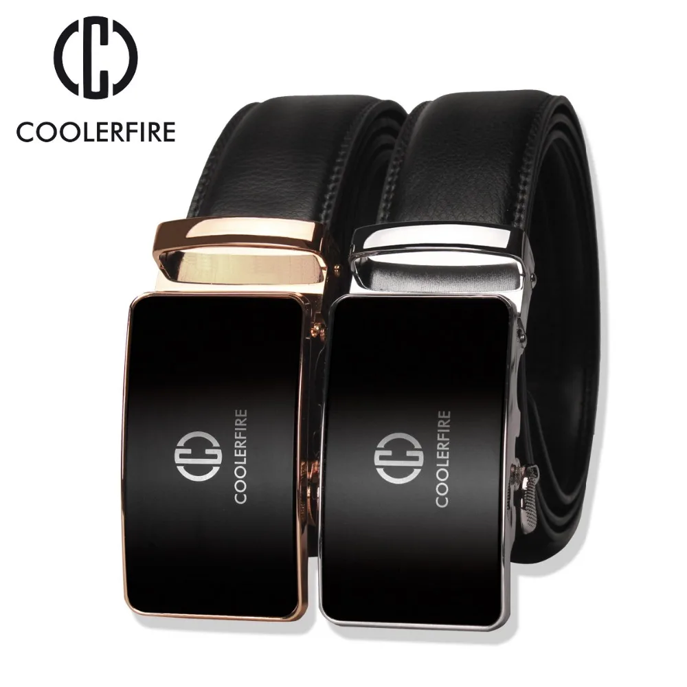 Designer Fashion Men Belts Luxury Automatic Buckle Cowskin Genuine Leather Belt for Men Business Black Waist Male Strap ZD051