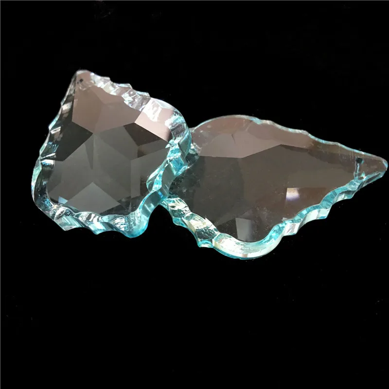 

63*42mm 50pc Lt.aquamarine Crystal Maple Leaf Pendants For Party Decoration Free Shipping