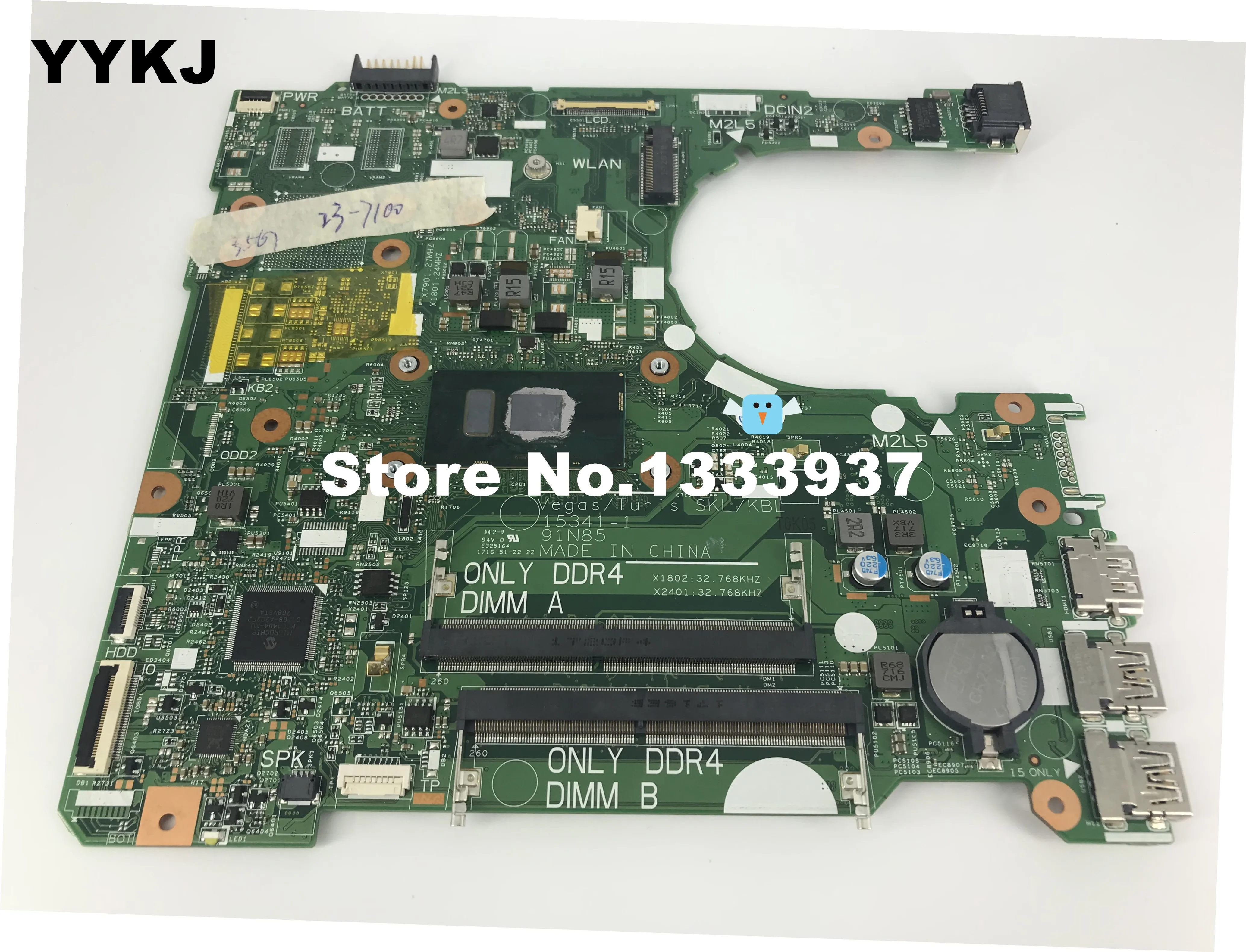 

Mainboard CN-0RY2Y1 0RY2Y1 RY2Y1 FOR DELL Inspiron 15 3567 3467 Laptop motherboard With SR2ZW I3-7100U cpu 15341-1 91N85