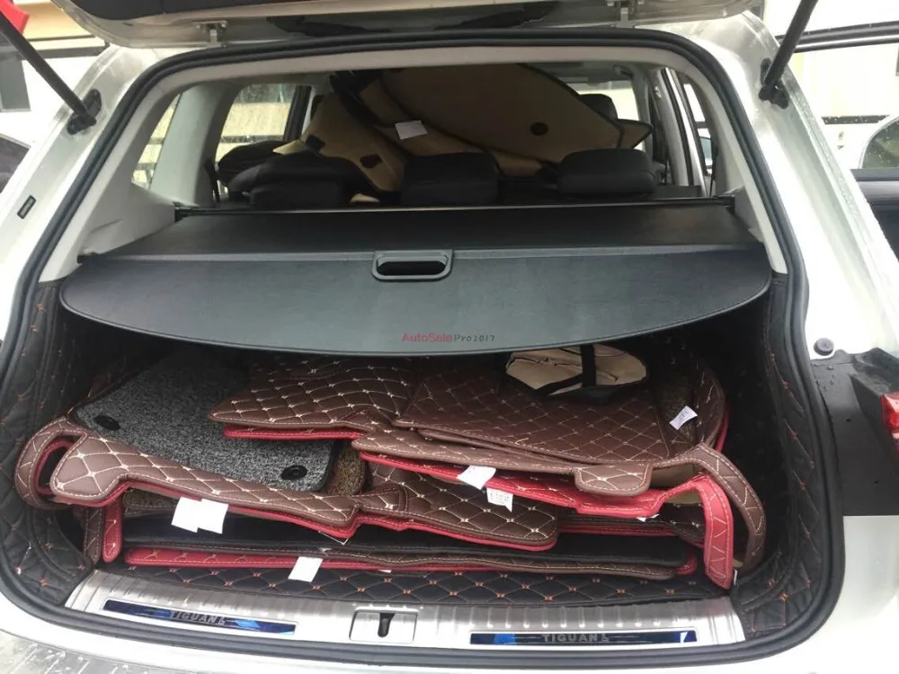 Алюминиевый сплав+ ткань задний багажник защитный щит грузовой Чехол для Volkswagen VW NEW Tiguan(черный, бежевый