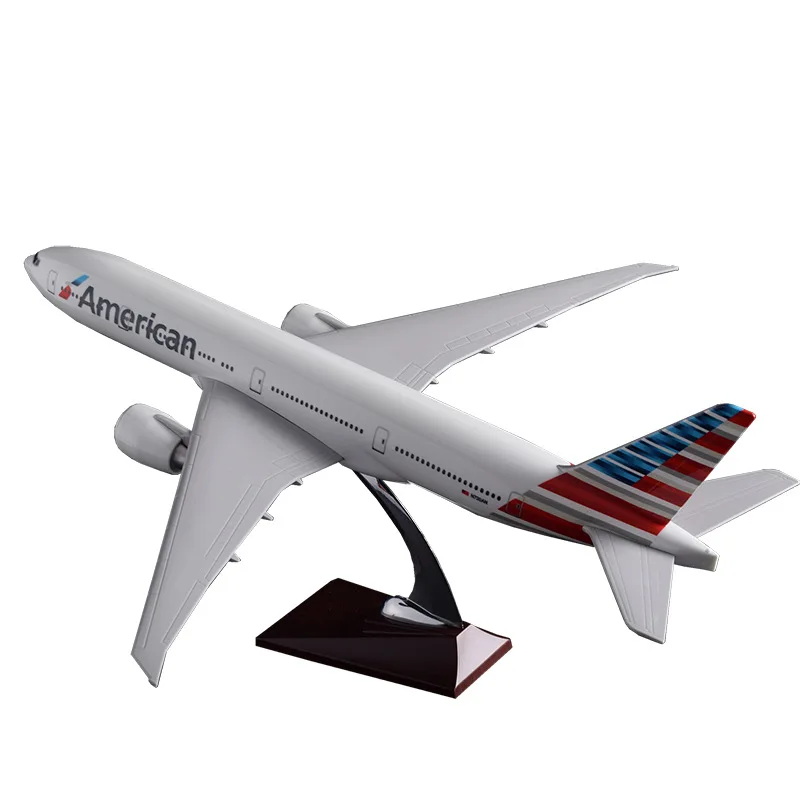 47 см резиновая модель самолета Boeing 777 American Airlines Airways B777 Airbus Модель США подарок для