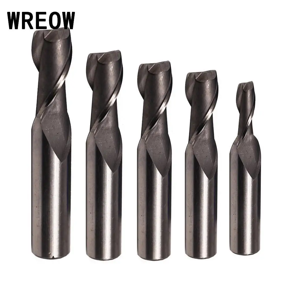 2 Flute mill cutter HSS Straight Shank End Mill Router Bit 4mm 6mm 8mm ...