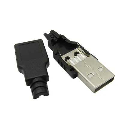 10pcs lot USB Male 4Pin A Type Plug Connector with Plastic Cover for Data Connection Interface