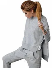 11.11 Alishebuy New Fashion Women Casual Long Sleeve Solid Irregular Sweatshirts with Pants Sportwear Set