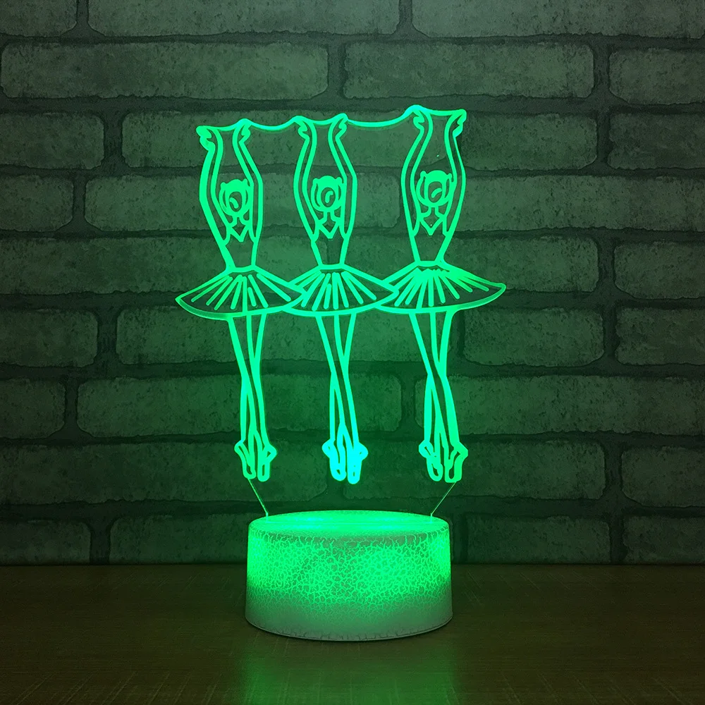 3D Led креативная атмосфера настольная лампа Балерины Девушка моделирование