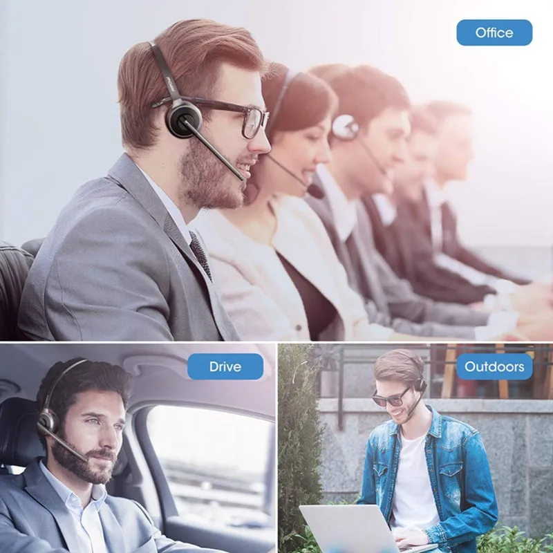 Business Mpow M5 Pro Wireless Headphones Bluetooth Over-ear Clear Noise Cancelling Headphones With Microphone&Charging Case