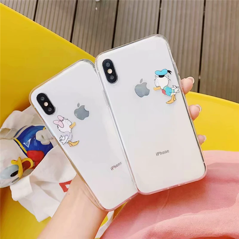 

Niceking Lovely Donald Duck Phone Case For iPhone X Case For iPhone 6 6S 7 8 Plus Case Clear Soft TPU Silicone Back Cover Cases