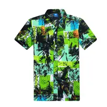 Рубашка с короткими рукавами для мужчин s Camisa социальной цветочный принт Мужская гавайская рубашка брендовая Дизайнерская одежда Высокое качество Chemise Homme