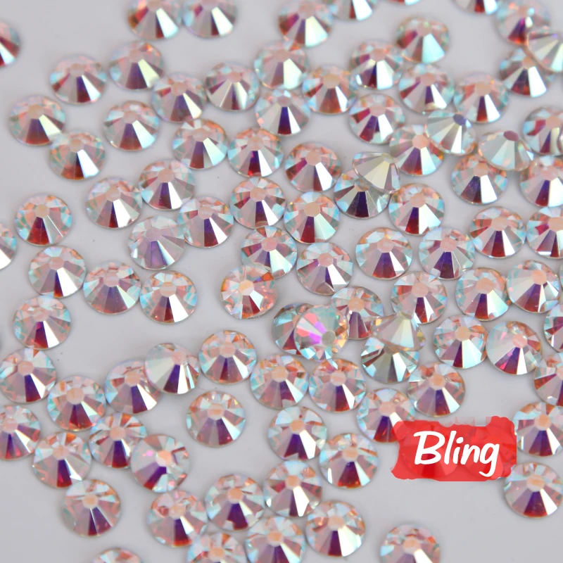 super glitter rhinestones Crystal AB ss3 ss40 DMC Non Hot Fix FlatBack strass Sewing & Fabric
