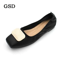 Повседневные женские туфли из искусственной лакированной кожи; тонкие туфли; Неглубокий квадратный носок; сезон весна-осень; балетки на плоской подошве; удобные; большие размеры