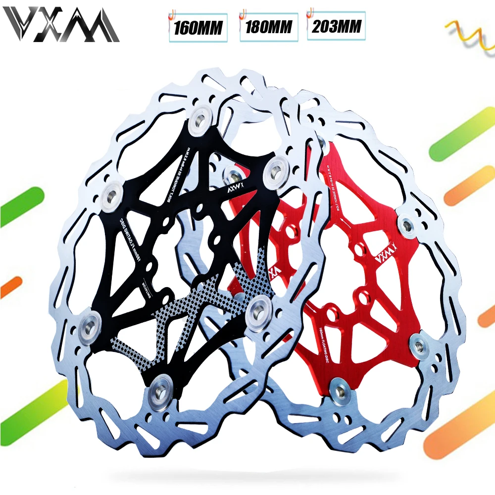 

VXM Bicycle Hydraulic Brake Pad MTB Floating Disc Brake Rotor 160mm/180MM/203MM Alloy Bicycle 6"Float Rotors brake Bicycle parts