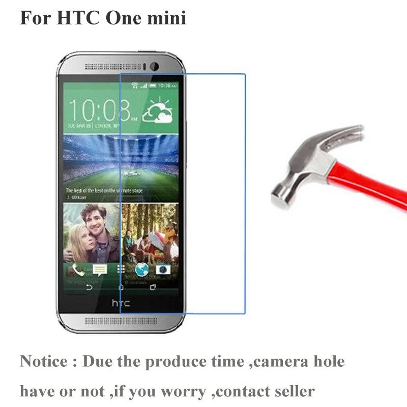 

2PCS 9H Premium For HTC Desire one mini Tempered Glass For HTC one mini Phone 4.3 inch Screen Protector Cover Protective Film