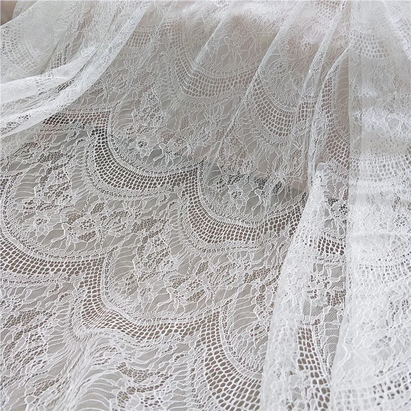 

3M Summer French eyelash explosion arc mesh wedding dress personal lace fabric Mori fairy cloth DIY RS1237