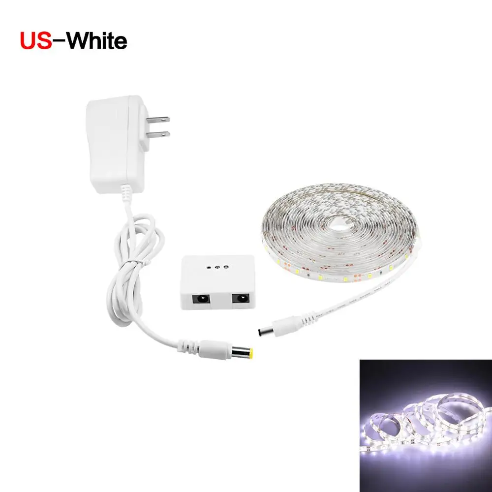 220V 110V Dimmable Switch Hand Sweep Motion Sensor Night light DC12V LED Strip DIY kitchen Bedroom lamp Decoration Illumination - Испускаемый цвет: White-US Plug