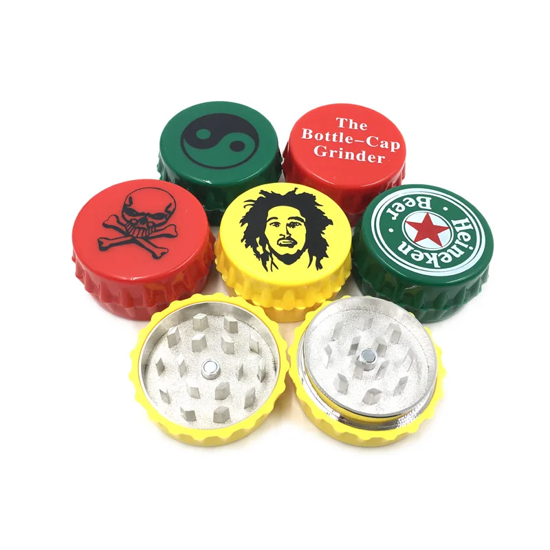 

The new bottle cap design grinding smoke, tobacco weed grinder, multi-color matching.